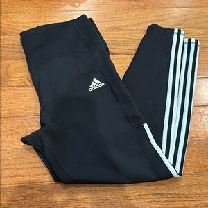 Adidas Black Tights with Triple White Stripes